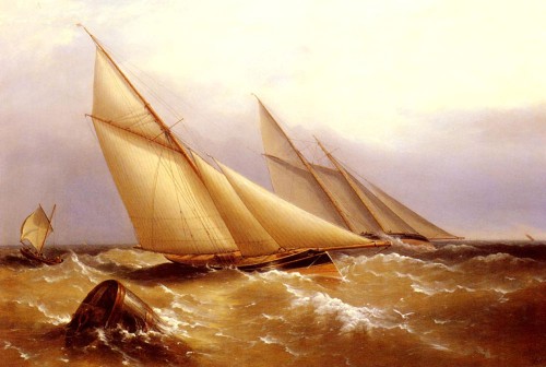a-schooner-and-cutter-yacht-rounding-a-buoy