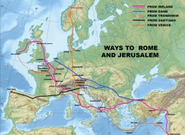 Rutas a Roma y a Jerusalén. Fuente: Power of Pilgrimage